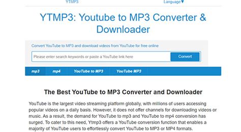 youtube to mp3 converter ytmp3.